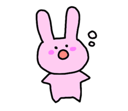 happy pink rabbit (English) sticker #4866860