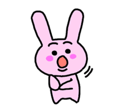 happy pink rabbit (English) sticker #4866861