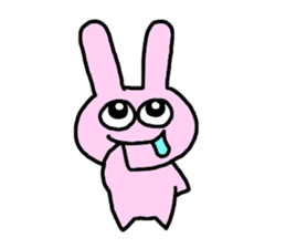 happy pink rabbit (English) sticker #4866862