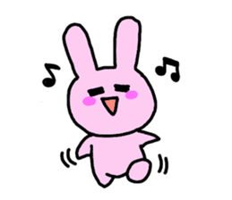 happy pink rabbit (English) sticker #4866863