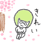 Bobbed hair Glasses Girl sticker #4874811