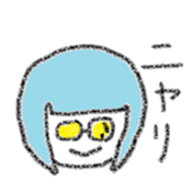 Bobbed hair Glasses Girl sticker #4874819