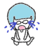 Bobbed hair Glasses Girl sticker #4874824