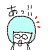 Bobbed hair Glasses Girl sticker #4874829