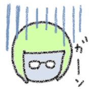 Bobbed hair Glasses Girl sticker #4874834