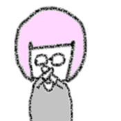 Bobbed hair Glasses Girl sticker #4874836