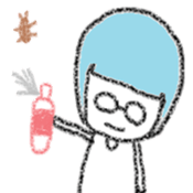 Bobbed hair Glasses Girl sticker #4874838