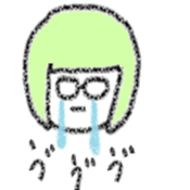 Bobbed hair Glasses Girl sticker #4874844