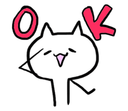 White cat!! sticker #4874893