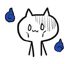 White cat!! sticker #4874905