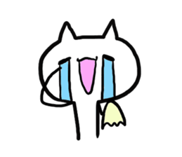 White cat!! sticker #4874925