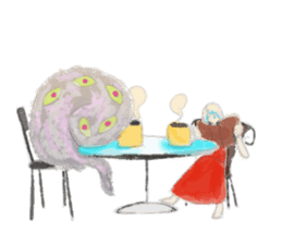 Smoke&Little girl sticker #4875420