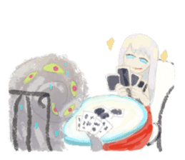 Smoke&Little girl sticker #4875427