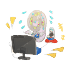 Smoke&Little girl sticker #4875430