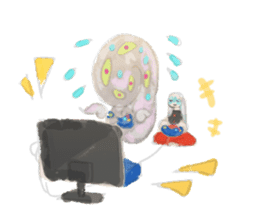 Smoke&Little girl sticker #4875430