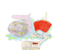 Smoke&Little girl sticker #4875431