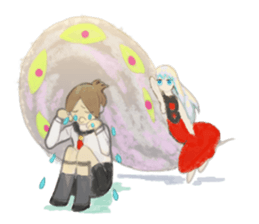 Smoke&Little girl sticker #4875433