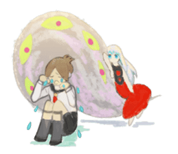 Smoke&Little girl sticker #4875433