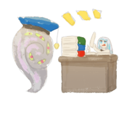 Smoke&Little girl sticker #4875435