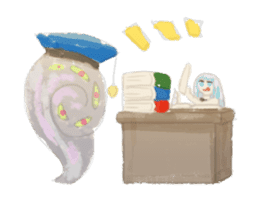 Smoke&Little girl sticker #4875435