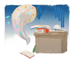 Smoke&Little girl sticker #4875436