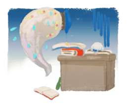 Smoke&Little girl sticker #4875436