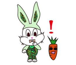 Camouflage rabbit &  carrots sticker #4876529