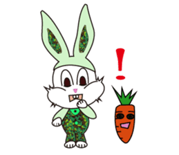 Camouflage rabbit &  carrots sticker #4876529