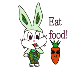 Camouflage rabbit &  carrots sticker #4876530