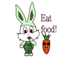Camouflage rabbit &  carrots sticker #4876530