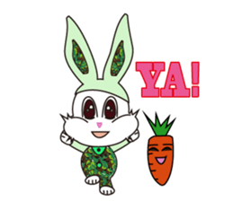 Camouflage rabbit &  carrots sticker #4876532