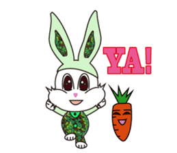 Camouflage rabbit &  carrots sticker #4876532