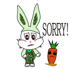 Camouflage rabbit &  carrots sticker #4876534