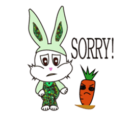 Camouflage rabbit &  carrots sticker #4876534