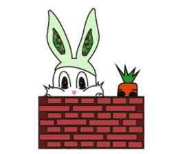 Camouflage rabbit &  carrots sticker #4876539