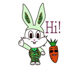Camouflage rabbit &  carrots sticker #4876540