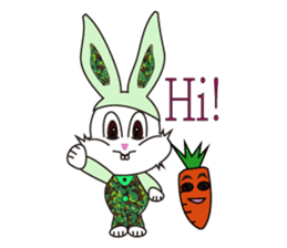 Camouflage rabbit &  carrots sticker #4876540