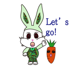 Camouflage rabbit &  carrots sticker #4876544