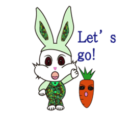 Camouflage rabbit &  carrots sticker #4876544
