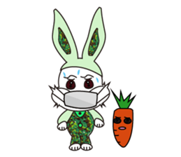 Camouflage rabbit &  carrots sticker #4876545