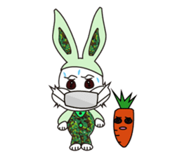 Camouflage rabbit &  carrots sticker #4876545