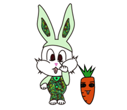 Camouflage rabbit &  carrots sticker #4876550