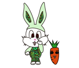 Camouflage rabbit &  carrots sticker #4876550
