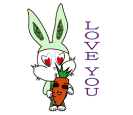 Camouflage rabbit &  carrots sticker #4876552