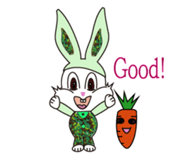 Camouflage rabbit &  carrots sticker #4876553