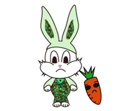 Camouflage rabbit &  carrots sticker #4876558