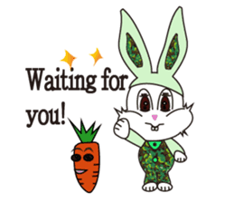 Camouflage rabbit &  carrots sticker #4876559