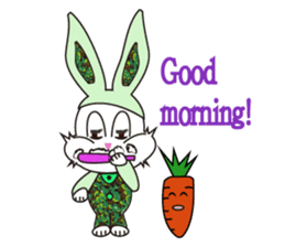 Camouflage rabbit &  carrots sticker #4876560