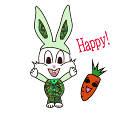 Camouflage rabbit &  carrots sticker #4876561