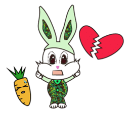 Camouflage rabbit &  carrots sticker #4876563